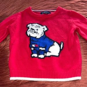 Tommy Hilfiger Baby Red Dog Sweater 12 Months!